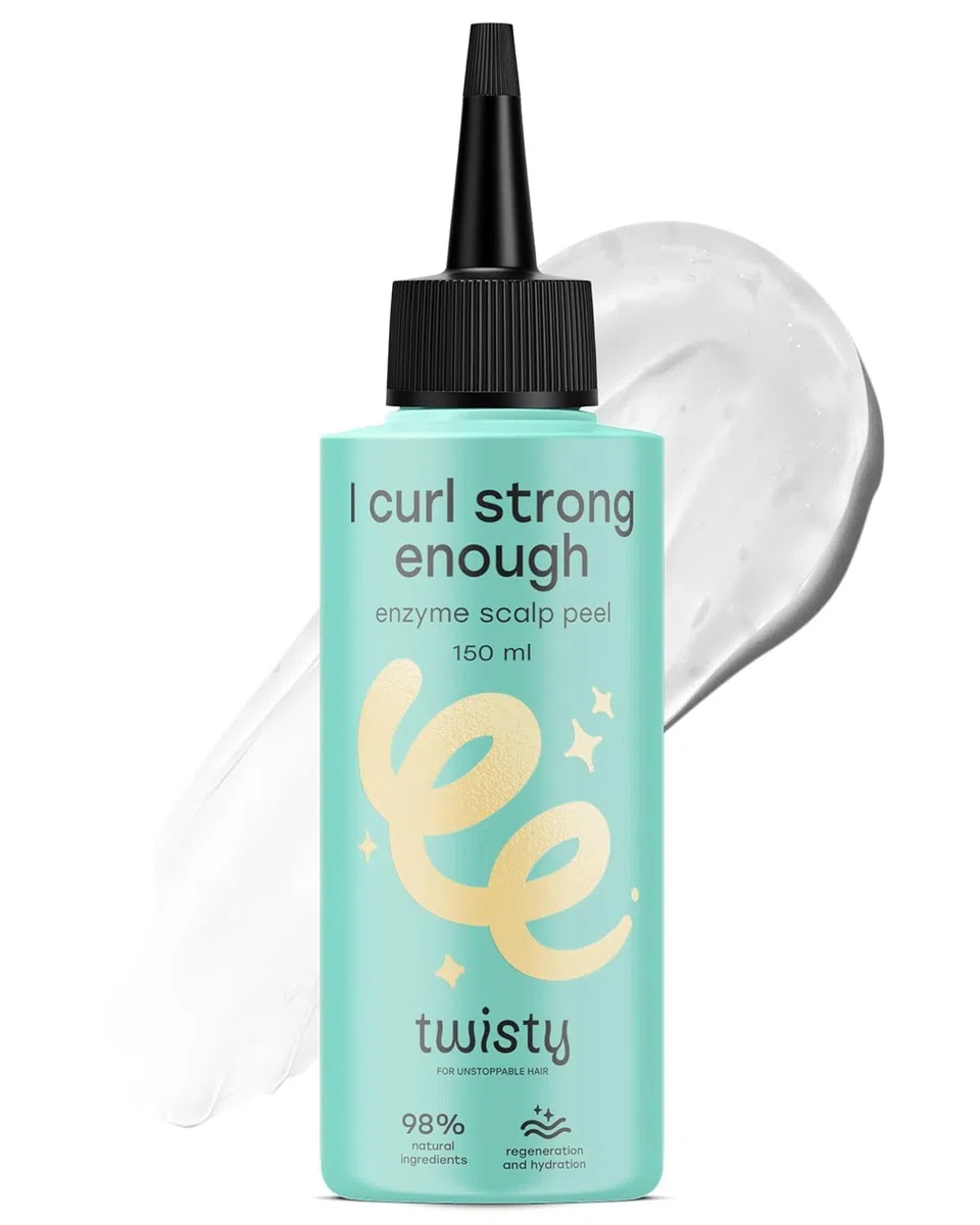 TWISTY I Curl Strong Enough Peeling Enzimatico Cuoio Capelluto 150 ml – Scrub Purificante con AHA, Stimola Microcircolazione