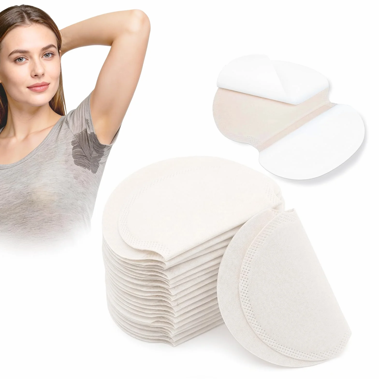 80 Pezzi Assorbenti Ascellari, Traspiranti Assorbenti Ascellari, Pastiglie Assorbi Sudore Uomo Donna, Tagliabile e Confortevoli, Monouso, Ascellari Per Ascelle