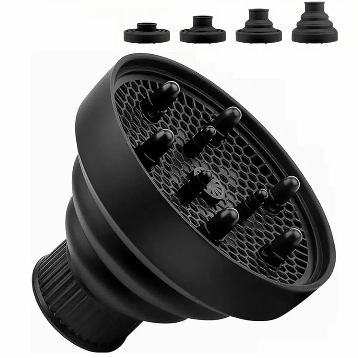 Diffusore Capelli Ricci Universale,Diffusore in Silicone,Diffusori Portatile Capelli Ricci,Diffusori Capellis Pieghevole Silicone,Diffusores Asciugacapelli Pieghevole,Diffusores per Asciugacapelli