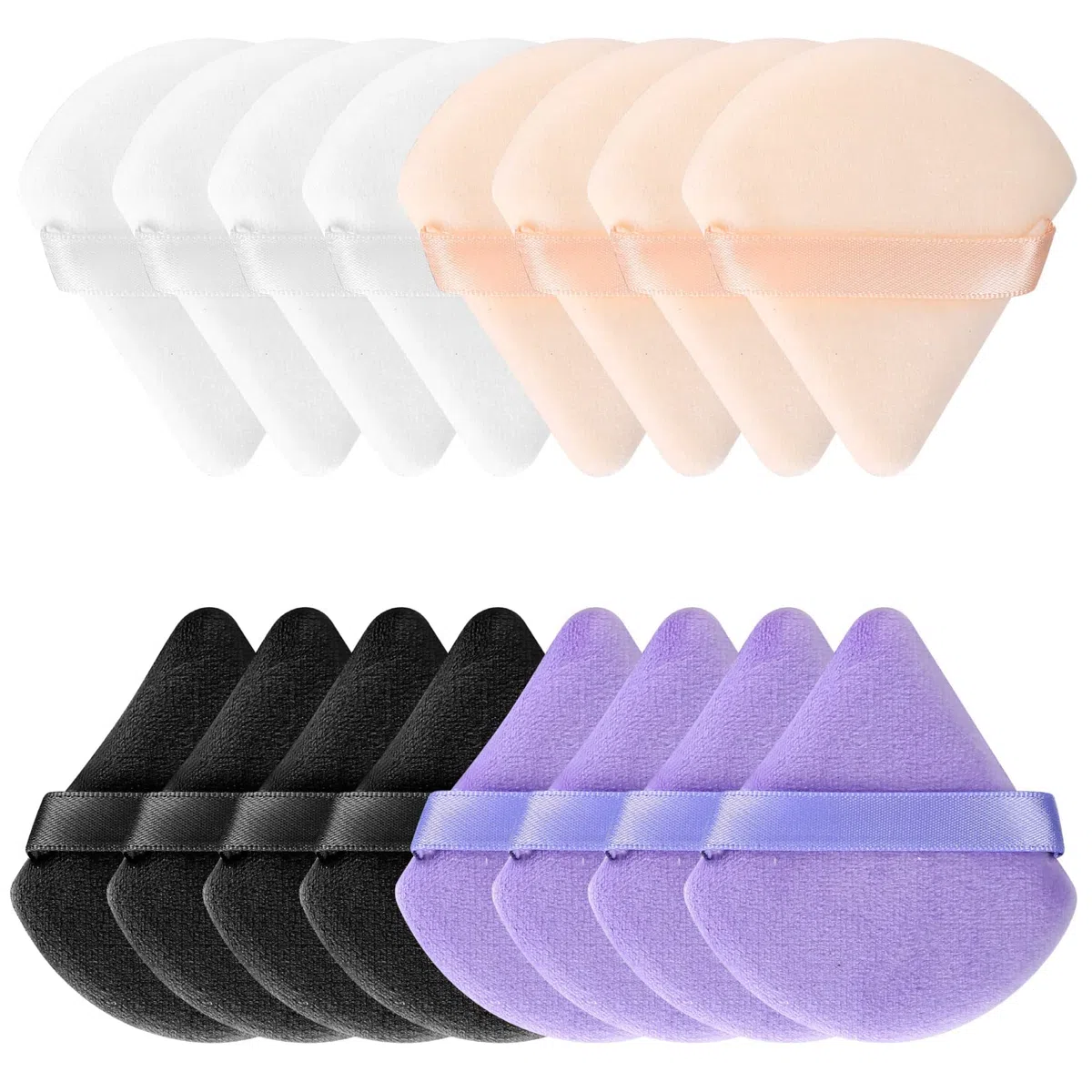 Piumini da Cipria, 16 Pz Soffio di Cipria Triangolo Del Viso, Piumino Cipria, Spugnetta Cipria, Powder Puff Cipria Triangolo, per Cipria Sciolta Fard Fondotinta in Polvere Trucco Cosmetica