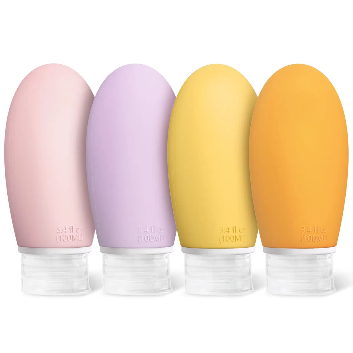 Opret Contenitori da Viaggio per Liquidi 100ml, 4 Pezzi Flaconi da Viaggio, Kit Viaggio Liquidi, Accessori Viaggio Utili per Shampoo, Liquidi and Lozione, Bottiglie da Viaggio Nessun BPA