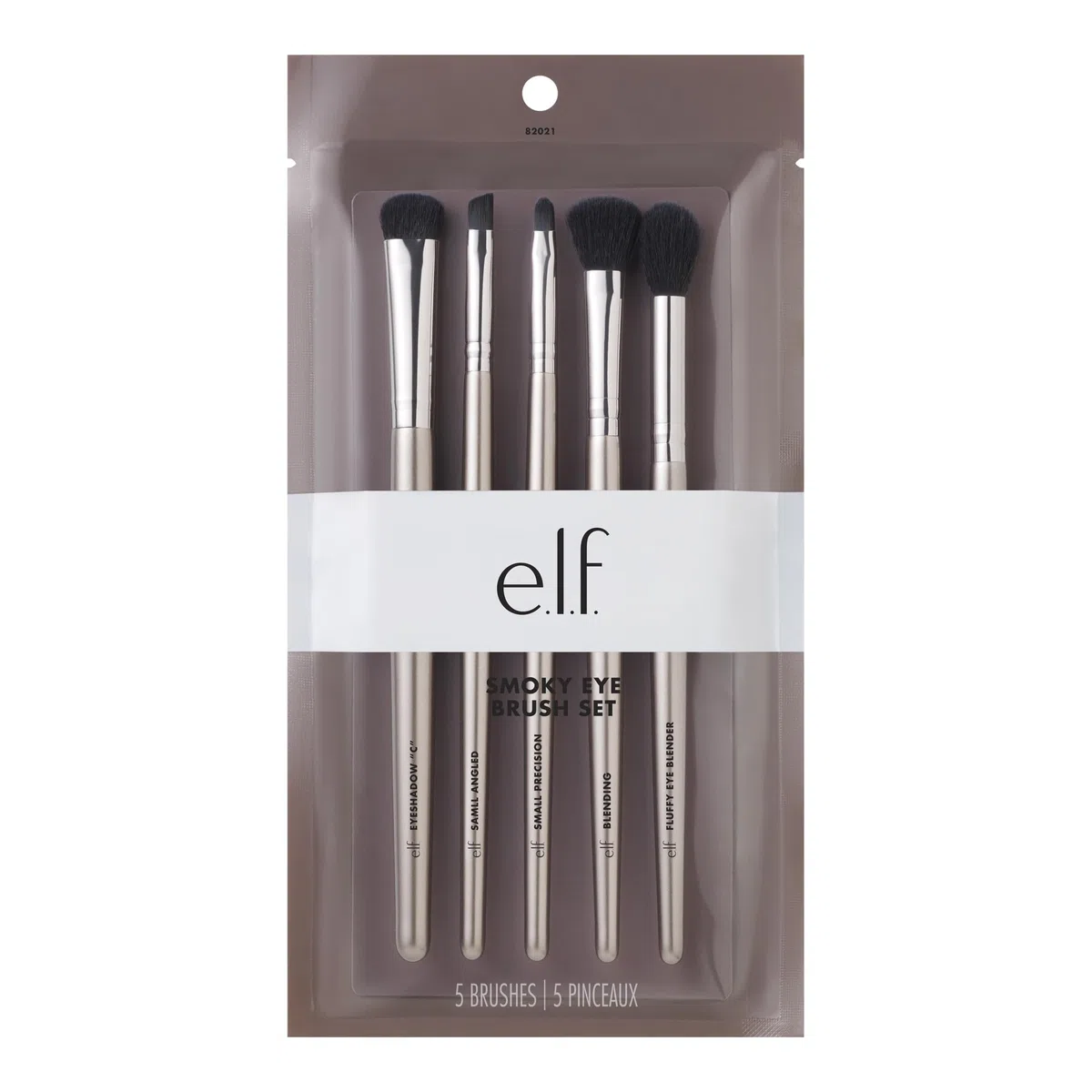 e.l.f. Smokey Eye Brush Kit, set di 5 pennelli per ombretto e make-up occhi, pennelli sintetici, prodotto vegano e non testato sugli animali