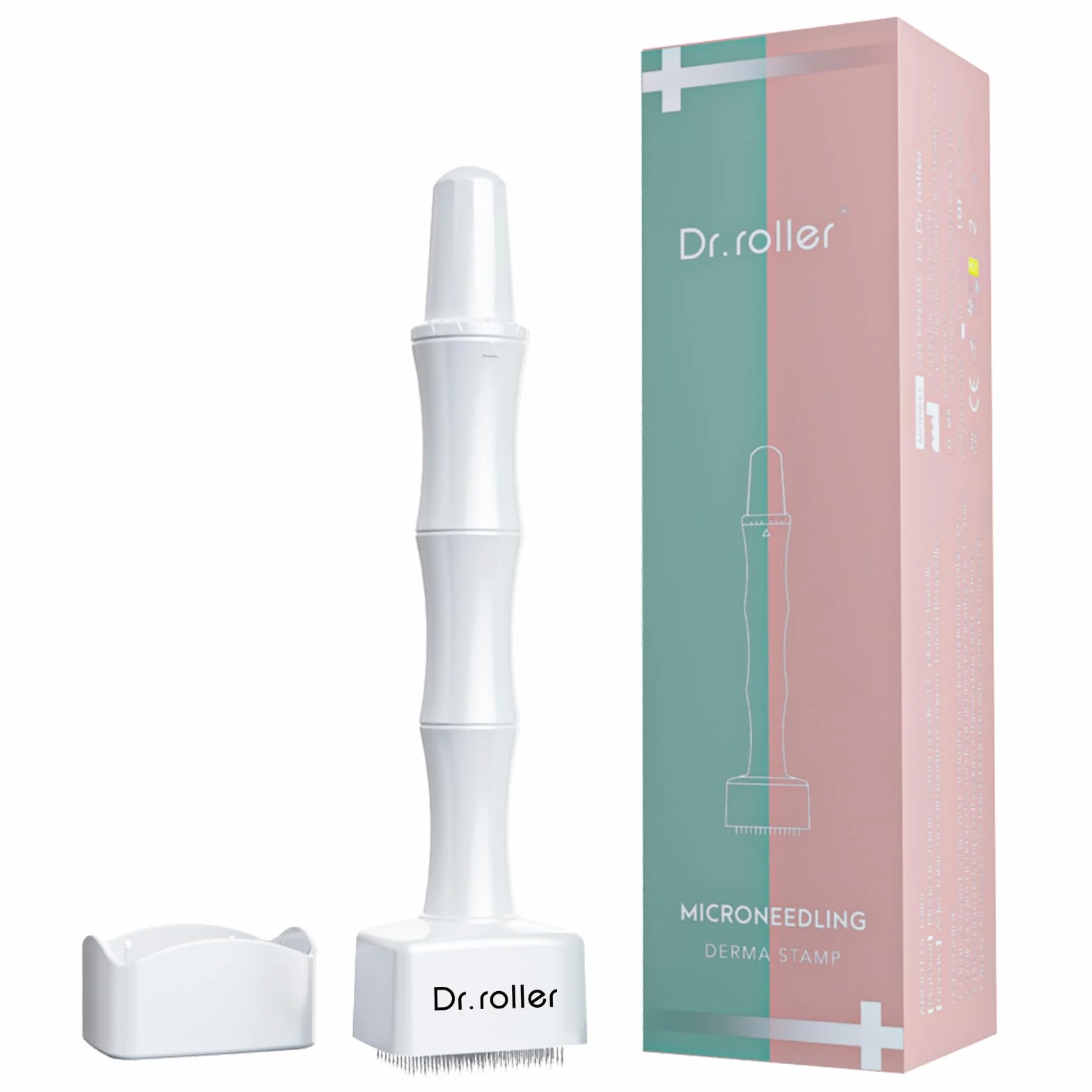 Derma Stamp, Dermastamp Regolabile 0-3 mm, Timbro Professionale 140 Perni, Microneedling Derma Roller per Stimolare la Crescita di Capelli, Barba, Viso (Aggiornamento Bianco)
