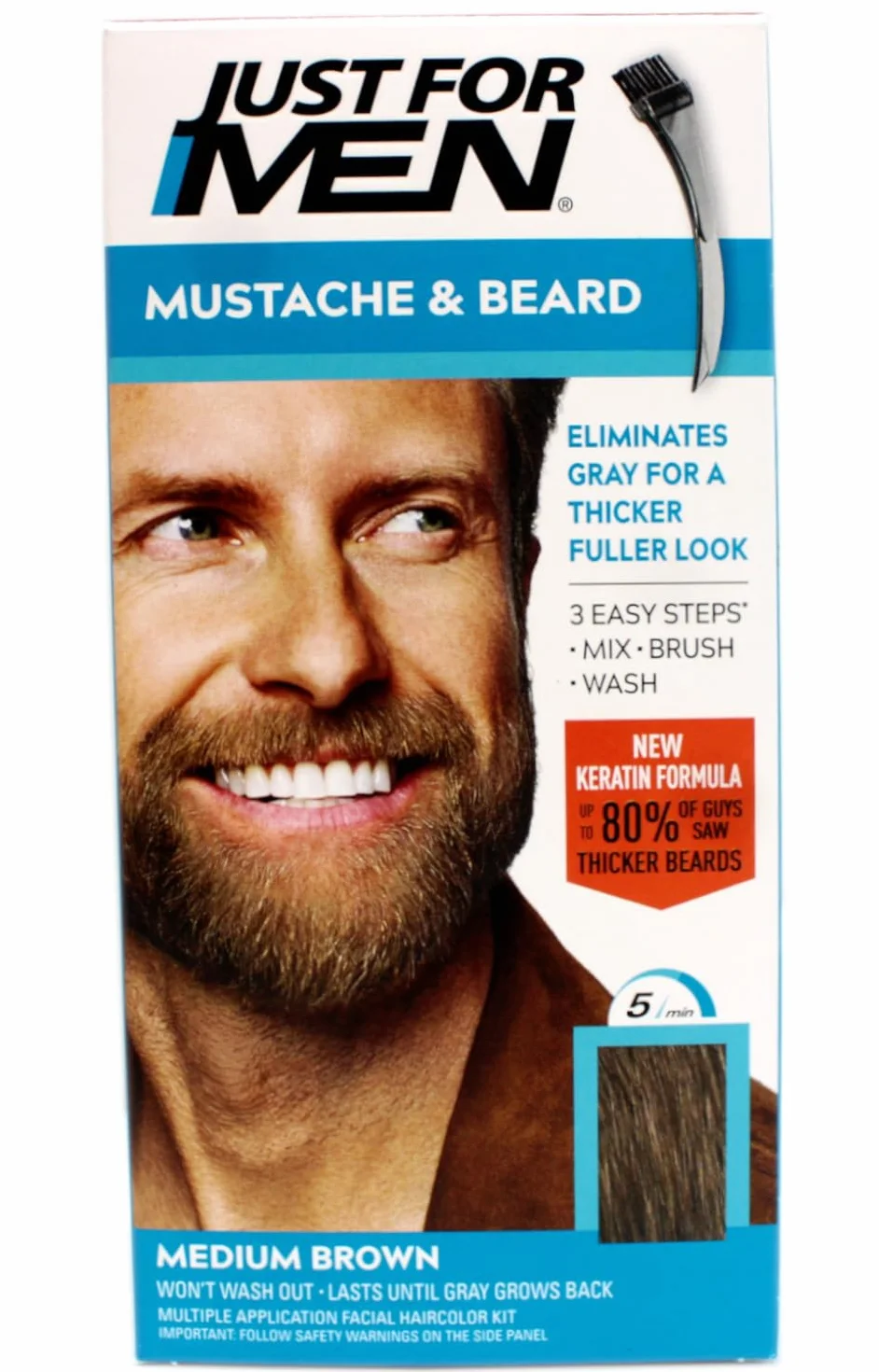 Just For Men Brush-In Color Gel Mustache & Beard Medium Brown M-35